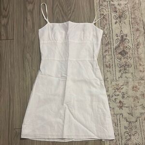 Sunday Best White Linen Fitted Sundress